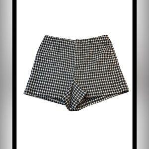 Zara Black and White Checkered Shorts